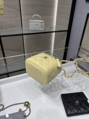 Chanel AP2198 Small Vanity With Chain and Top Handle Bag Lambskin Yellow - Default Title - View 4