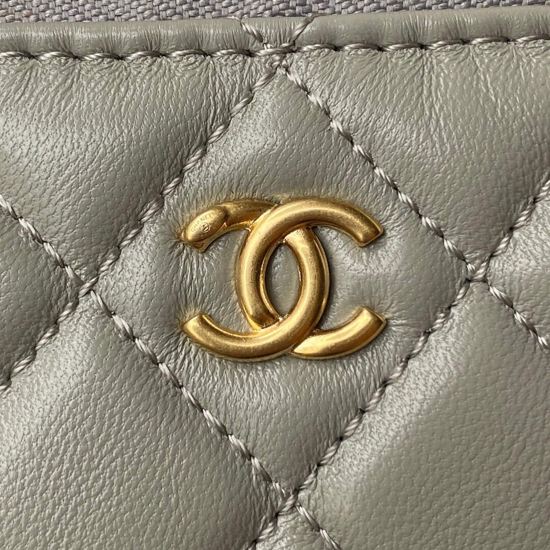 Chanel AP2303 Clutch With Chain in Lambskin Grey