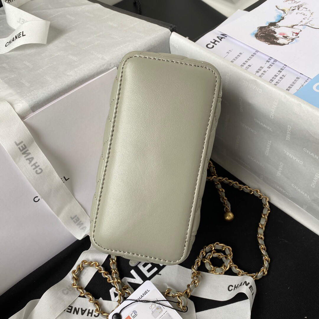 Chanel AP2303 Clutch With Chain in Lambskin Grey