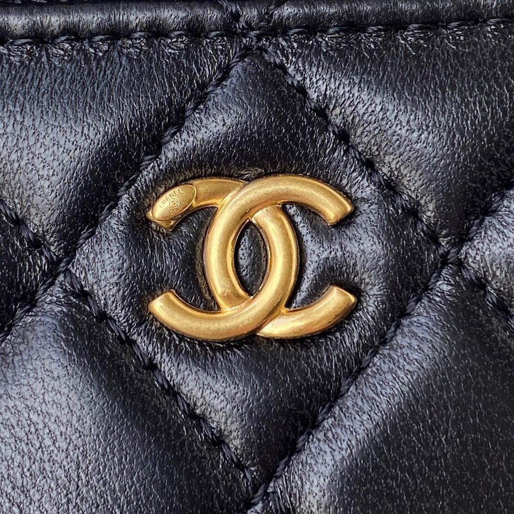 Chanel AP2303 Clutch With Chain in Lambskin Black