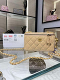Chanel AP2303 Clutch With Chain in Lambskin gold balls Apricot