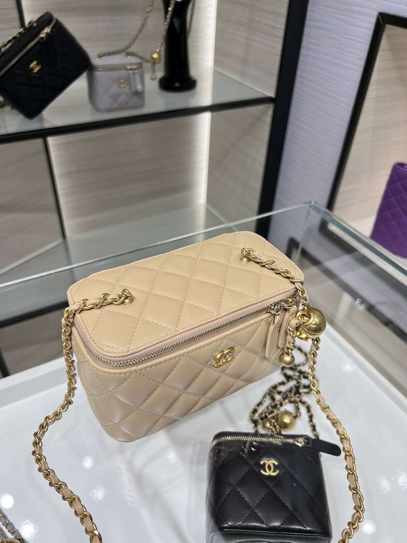 Chanel AP2303 Clutch With Chain in Lambskin gold balls Apricot