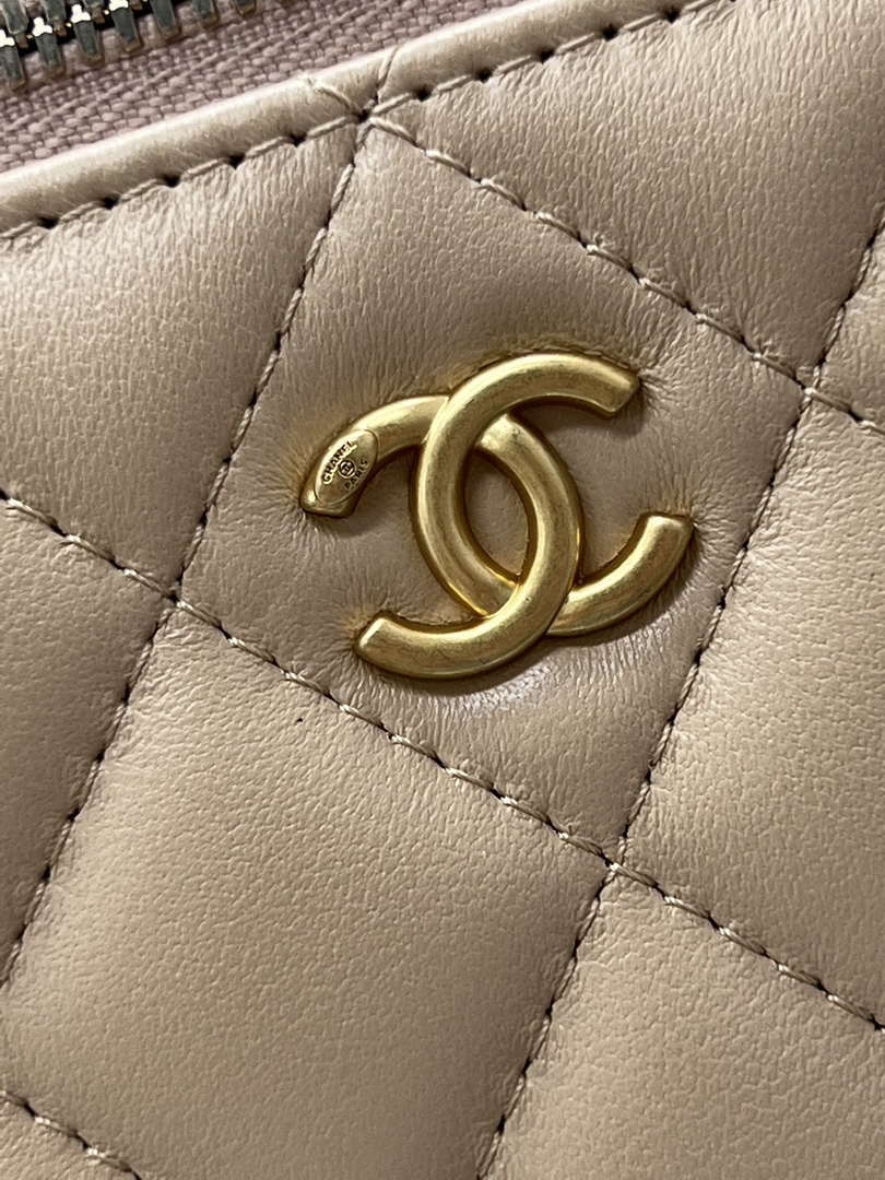 Chanel AP2303 Clutch With Chain in Lambskin gold balls Apricot