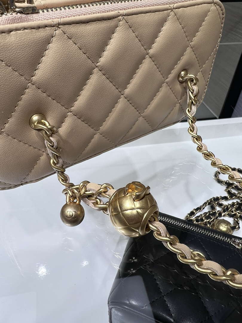 Chanel AP2303 Clutch With Chain in Lambskin gold balls Apricot