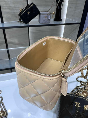 Chanel AP2303 Clutch With Chain in Lambskin gold balls Apricot - Default Title - View 9