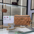 Chanel AP2303 Clutch With Chain in Lambskin gold balls Brown - Default Title - View 1
