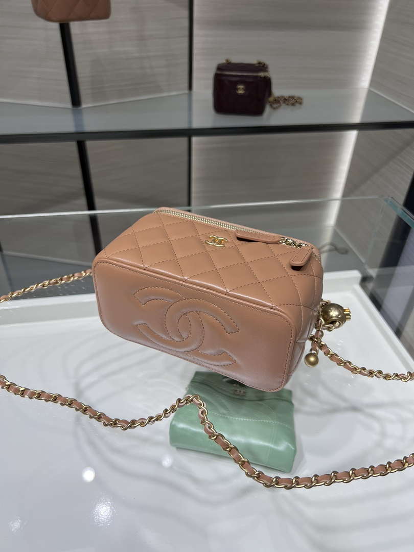 Chanel AP2303 Clutch With Chain in Lambskin gold balls Brown