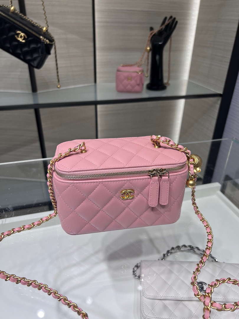 Chanel AP2303 Clutch With Chain in Lambskin gold balls Light Pink