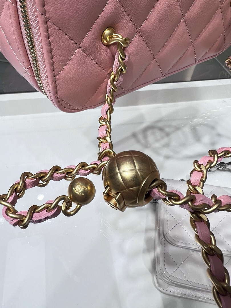 Chanel AP2303 Clutch With Chain in Lambskin gold balls Light Pink