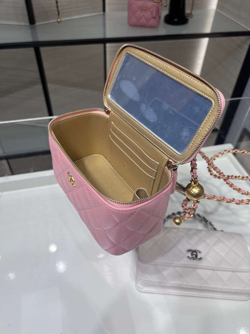 Chanel AP2303 Clutch With Chain in Lambskin gold balls Light Pink