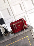Chanel AP2303 Clutch With Chain in Brown Wine Red Diamant¨¦ & Gold-Tone Metal