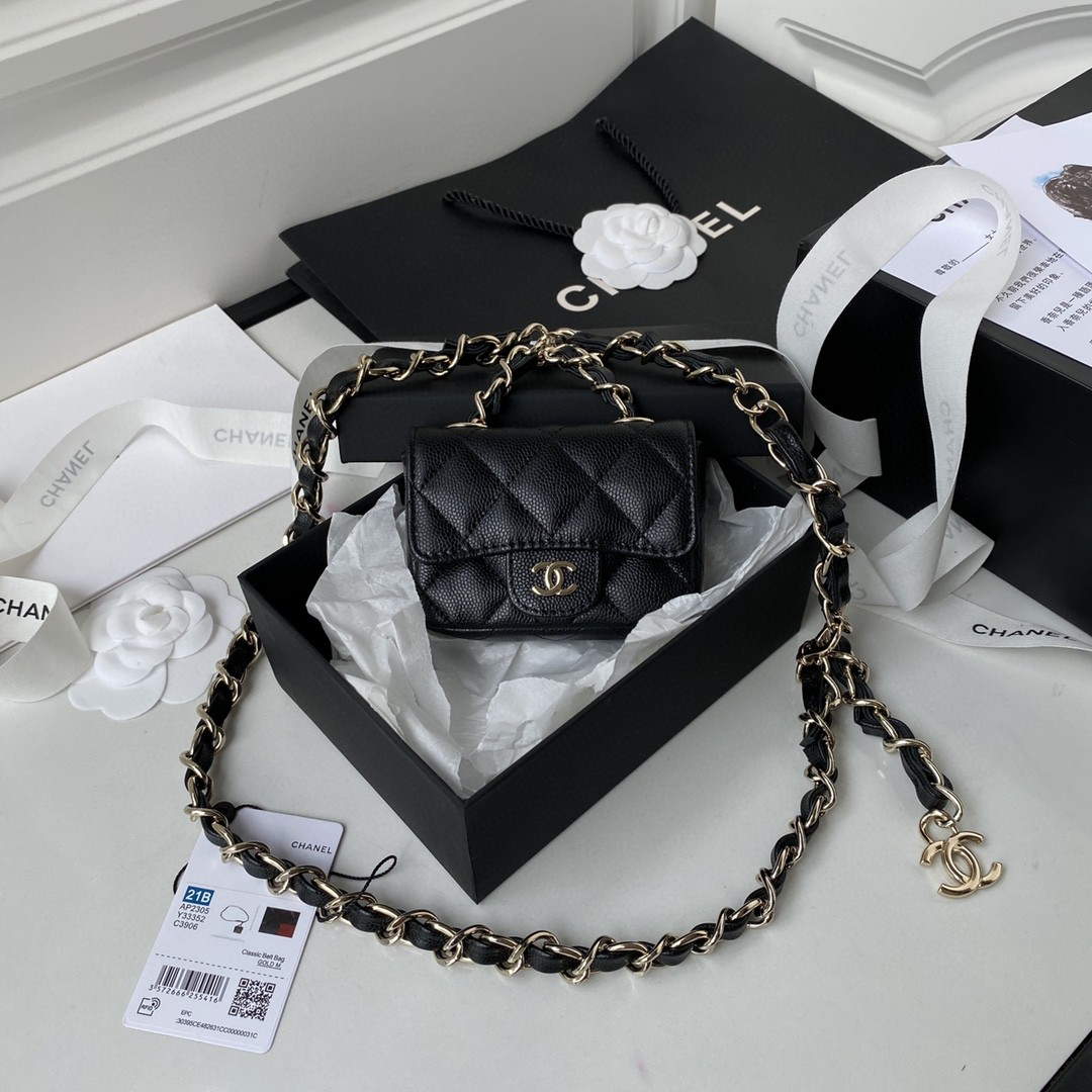 Chanel AP2305 Chanel Mini Flap bag Calfskin Blacck - Default Title - View 1