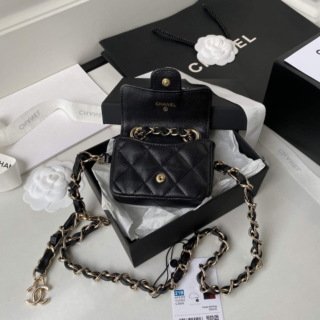 Chanel AP2305 Chanel Mini Flap bag Calfskin Blacck