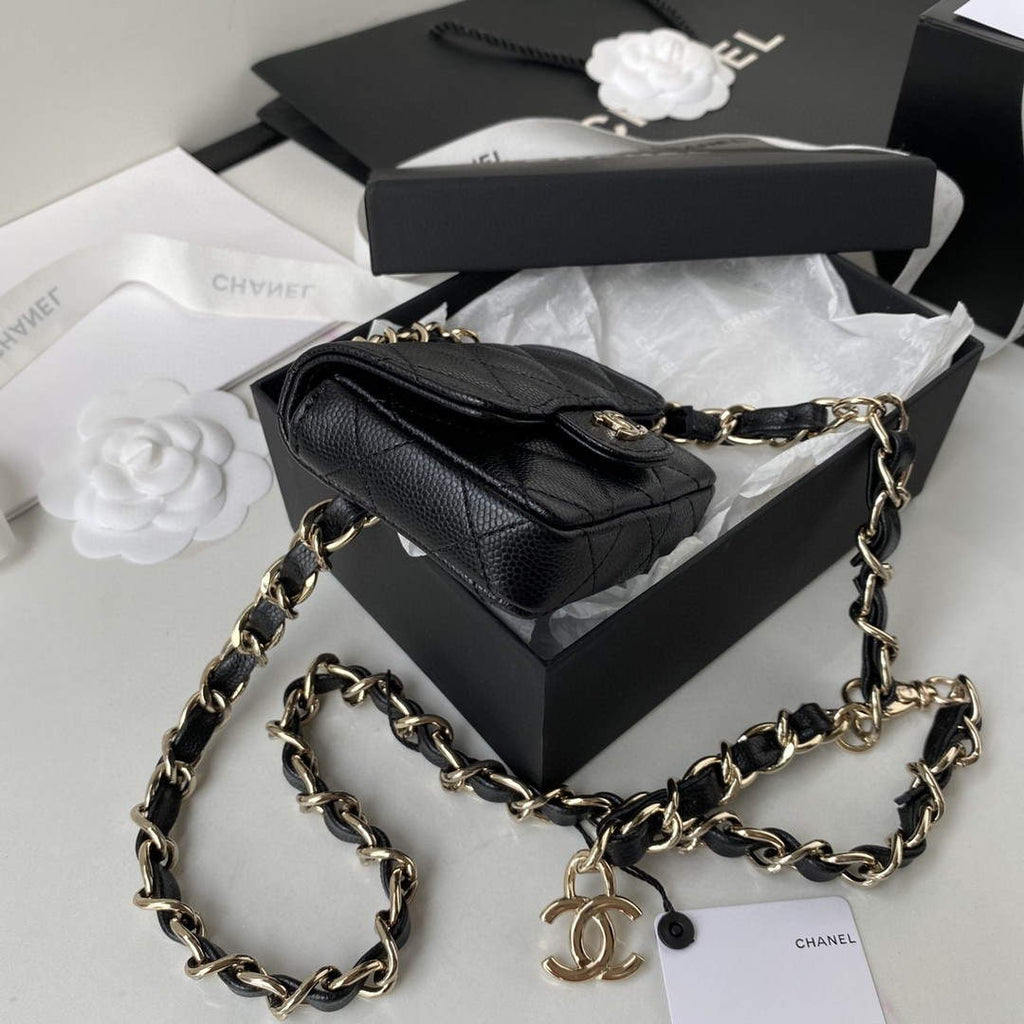 Chanel AP2305 Chanel Mini Flap bag Calfskin Blacck