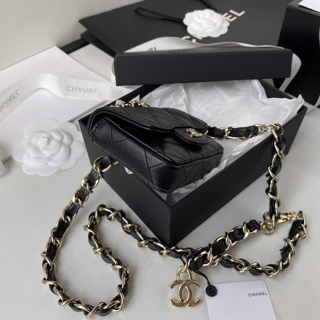 Chanel AP2305 Chanel Mini Flap bag Calfskin Blacck - Default Title - View 5