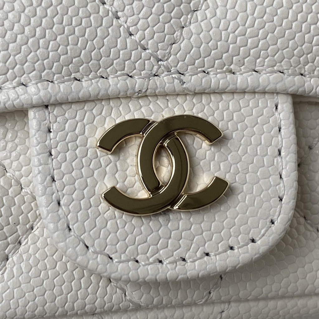Chanel AP2305 Chanel Mini Flap bag Calfskin White