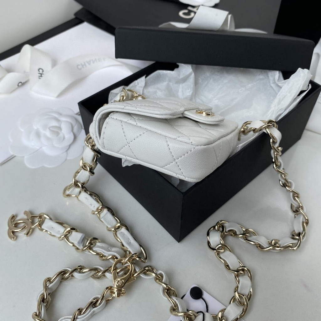 Chanel AP2305 Chanel Mini Flap bag Lambskin White
