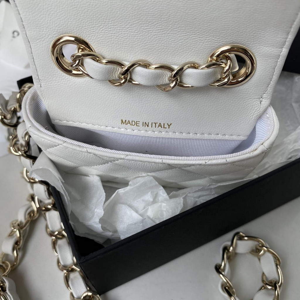 Chanel AP2305 Chanel Mini Flap bag Lambskin White