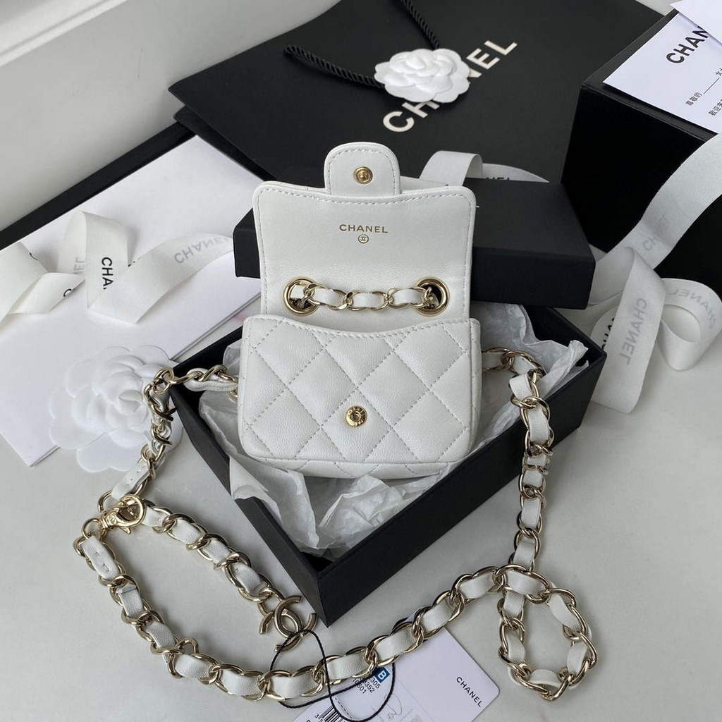 Chanel AP2305 Chanel Mini Flap bag Lambskin White