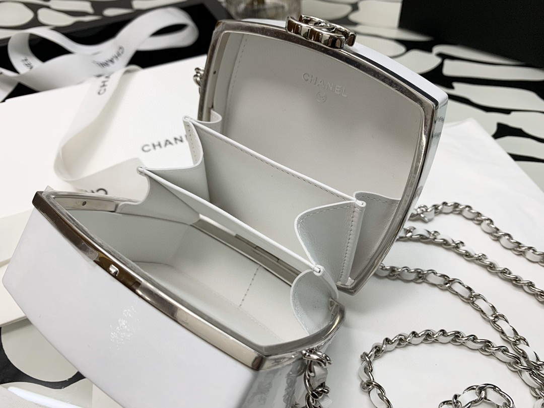 Chanel AP2398 Small Vanity Case Lambskin gold-tone metal White and Silver - Default Title - View 7