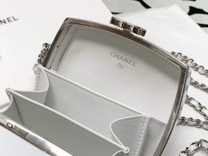 Chanel AP2398 Small Vanity Case Lambskin gold-tone metal White and Silver - Default Title - View 8