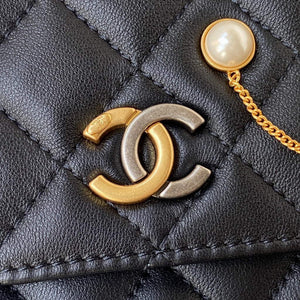 Chanel AP2508 Wallet On Chain Lambskin Shoulder Bag Black - Default Title - View 3