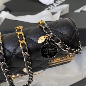 Chanel AP2508 Wallet On Chain Lambskin Shoulder Bag Black - Default Title - View 6