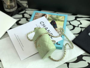 Chanel AP2553 Small Vanity with Chain Grained Calfskin Green - Default Title - View 5
