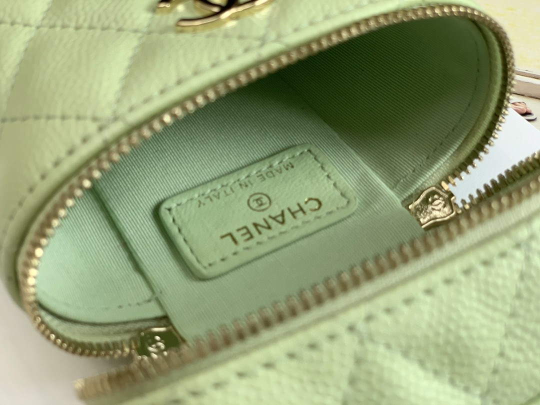 Chanel AP2553 Small Vanity with Chain Grained Calfskin Green - Default Title - View 8