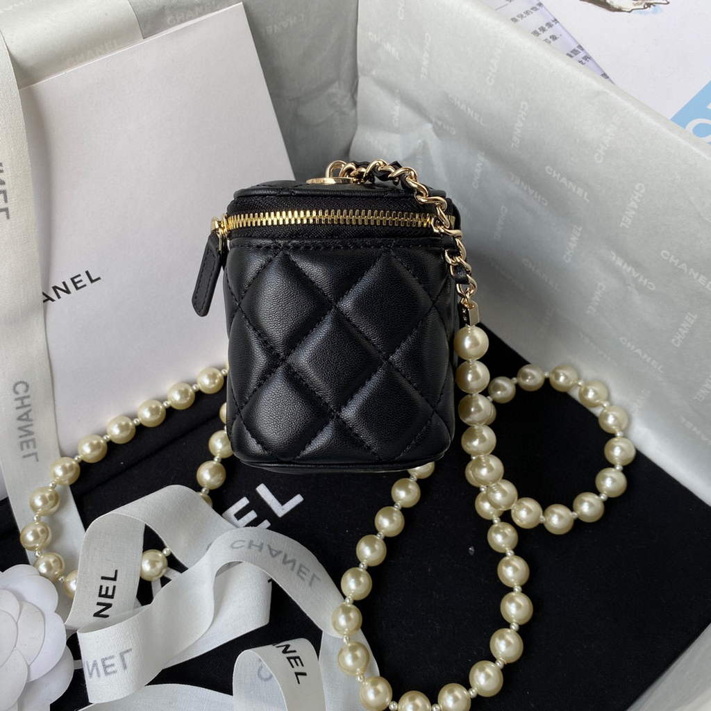 Chanel AP2581 Small Vanity with Chain lambskin Black