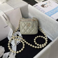 Chanel AP2581 Small Vanity with Chain lambskin Gray - Default Title - View 1