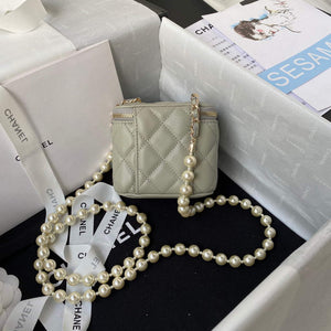 Chanel AP2581 Small Vanity with Chain lambskin Gray - Default Title - View 2