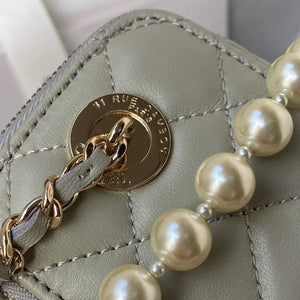Chanel AP2581 Small Vanity with Chain lambskin Gray - Default Title - View 4