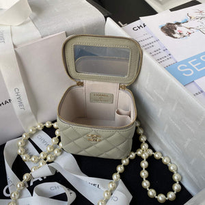 Chanel AP2581 Small Vanity with Chain lambskin Gray - Default Title - View 6