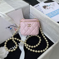 Chanel AP2581 Small Vanity with Chain lambskin Pink - Default Title - View 1