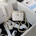 Chanel AP2581 Small Vanity with Chain lambskin White - Default Title - View 1