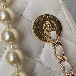 Chanel AP2581 Small Vanity with Chain lambskin White - Default Title - View 3