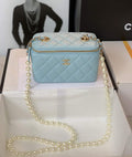Chanel AP2582 Vanity with Chain lambskin Blue