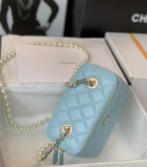 Chanel AP2582 Vanity with Chain lambskin Blue - Default Title - View 2