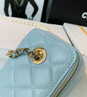 Chanel AP2582 Vanity with Chain lambskin Blue - Default Title - View 6
