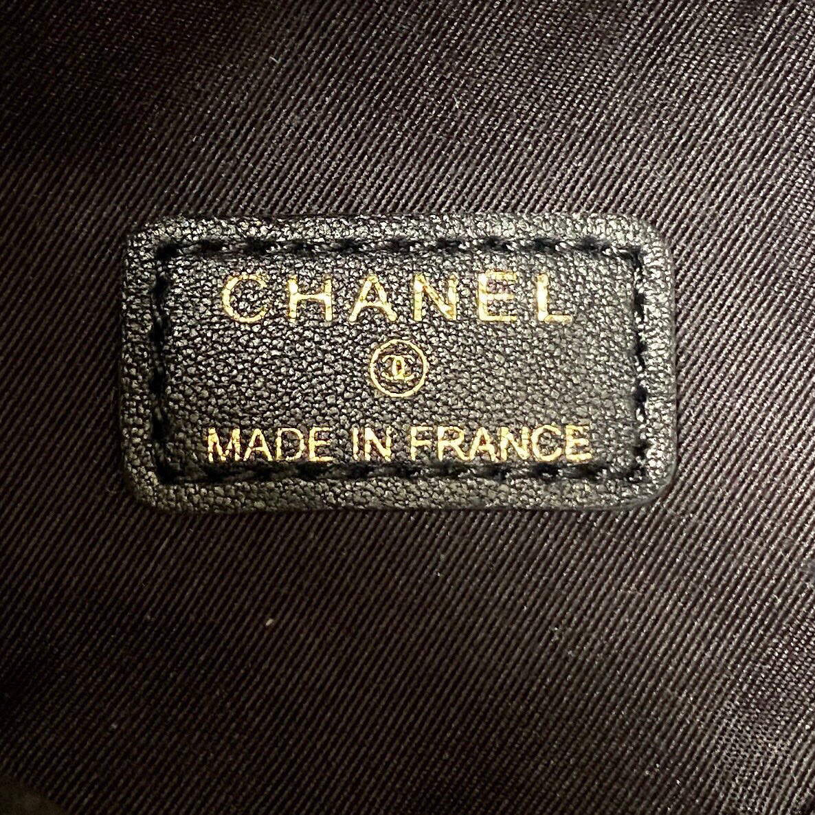 Chanel AP2603 Mini Bucket Bag with Chain Printed Denim Gold Black - Default Title - View 8