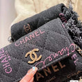 Chanel AP2623 Belt bag printed Denim gold Black - Default Title - View 1