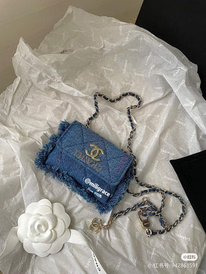 Chanel AP2623 Belt bag printed Denim gold Blue - Default Title - View 1