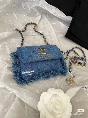 Chanel AP2623 Belt bag printed Denim gold Blue - Default Title - View 4