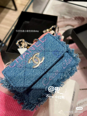 Chanel AP2623 Belt bag printed Denim gold Blue - Default Title - View 9
