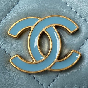 Chanel AP2635 Clutch With Chain Lambskin Blue - Default Title - View 3