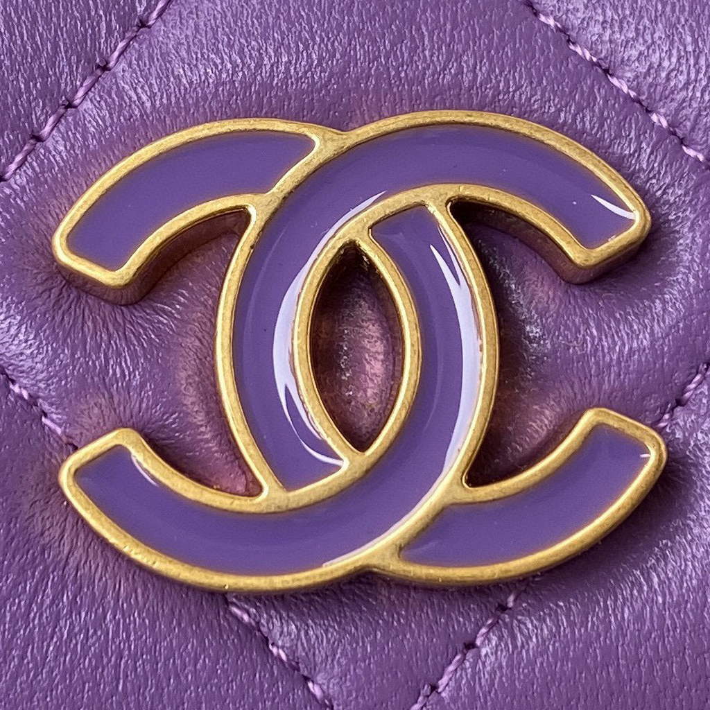 Chanel AP2635 Clutch With Chain Lambskin Purple