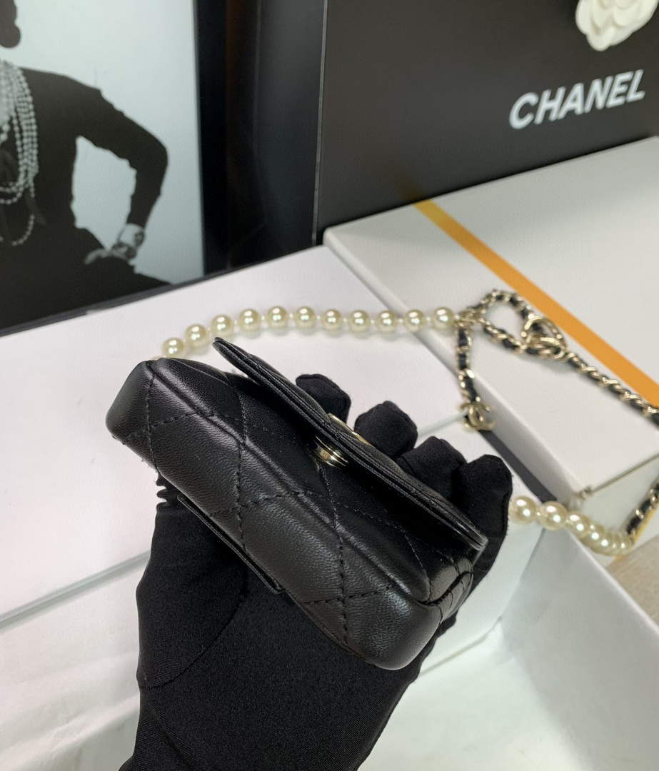 Chanel AP2654 Belt bag lambskin Imitation Pearls gold Black - Default Title - View 5