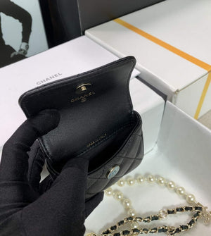 Chanel AP2654 Belt bag lambskin Imitation Pearls gold Black - Default Title - View 9