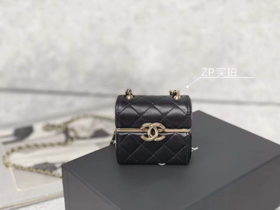 Chanel AP2655 Mini box with chain lambskin Black - Default Title - View 1